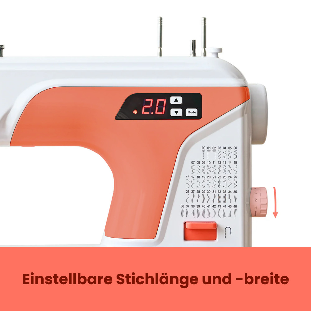 Preview: PooLin EOC01 – Elektronische Nähmaschine mit 50 Stichen & 8 Nähfüßen